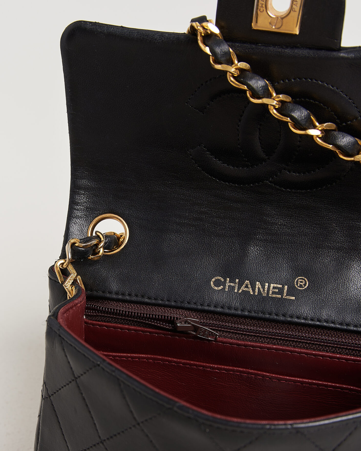 Herren | Chanel Pre-Owned Classic Mini Single Flap Square Bag Black | Chanel Pre-Owned | Classic Mini Single Flap Square Bag Black