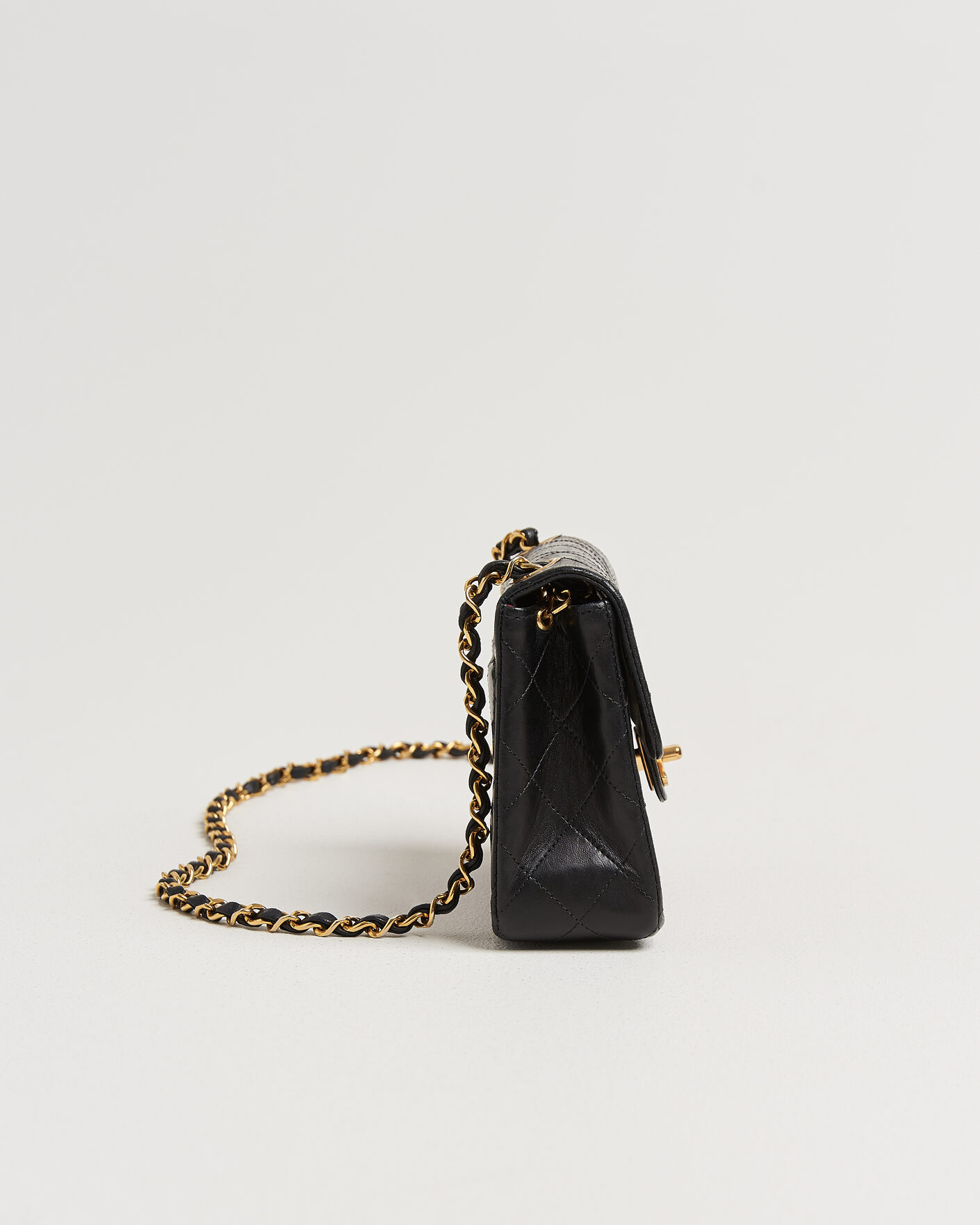 Herren | Chanel Pre-Owned Classic Mini Single Flap Square Bag Black | Chanel Pre-Owned | Classic Mini Single Flap Square Bag Black