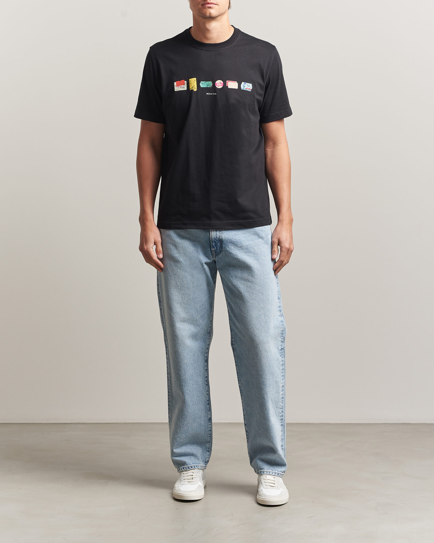 Herren | T-Shirts | PS Paul Smith | In A Row Crew Neck T-Shirt Black
