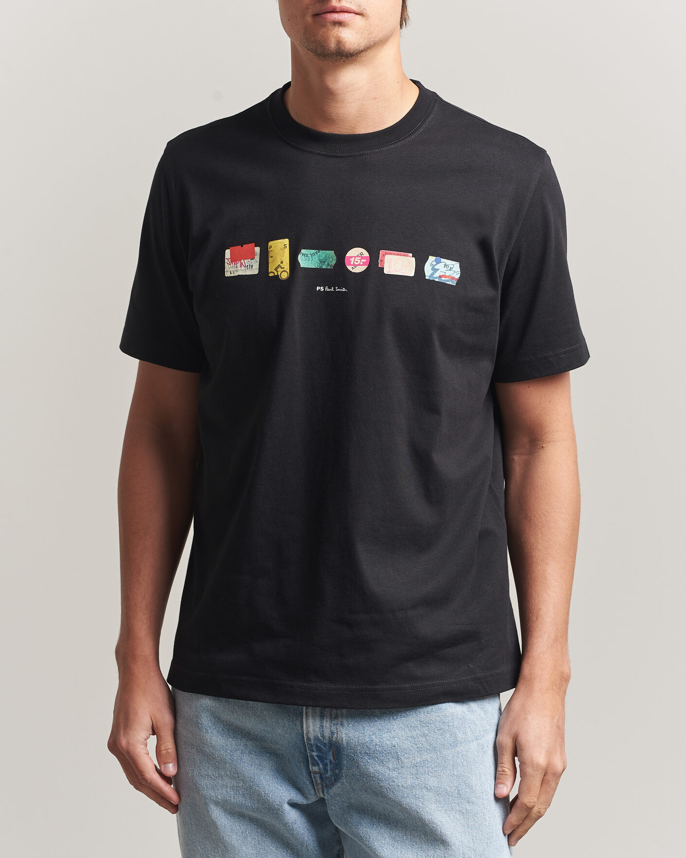 Herren | T-Shirts | PS Paul Smith | In A Row Crew Neck T-Shirt Black