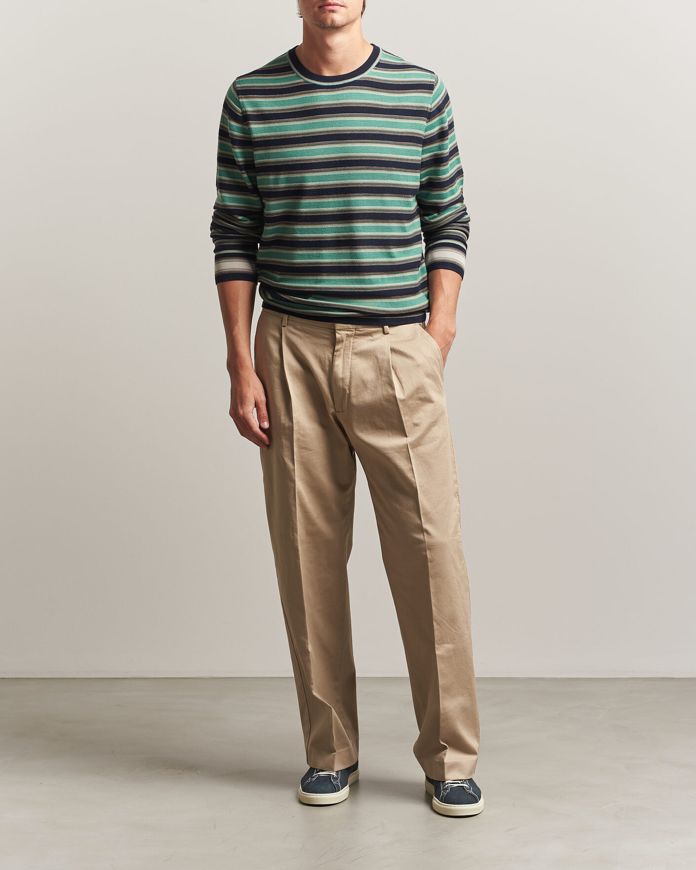 Herren | Pullover | PS Paul Smith | Merino Wool Knitted Striped Sweater Green