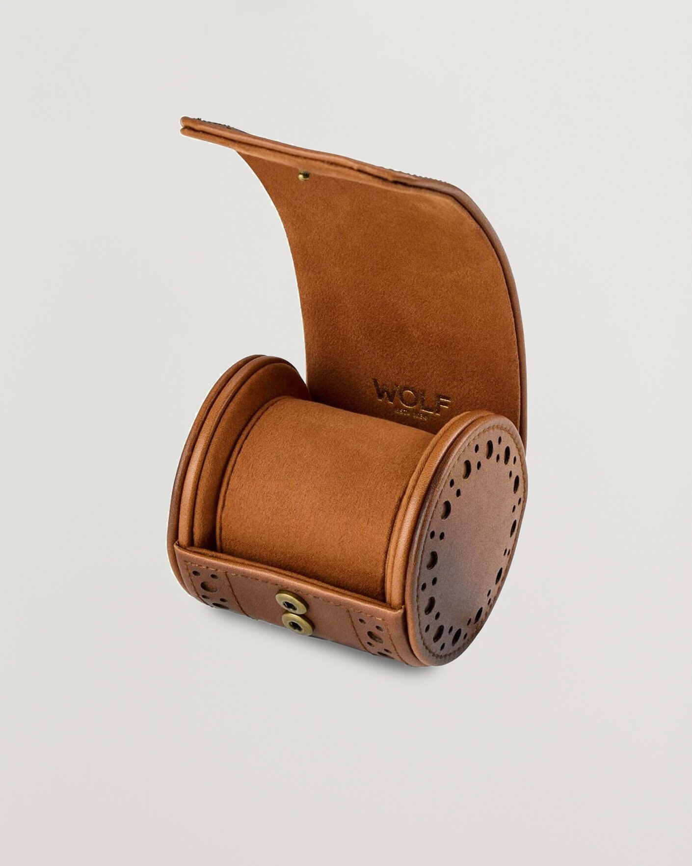 Herren | Uhren- und Schmuckkasten | WOLF | Brouge Single Watch Roll Burnished Brown