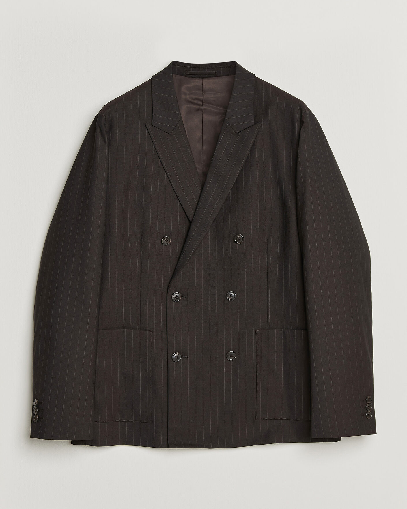 Herren | Sakkos | NN07 | Jordin Pinstriped Double Breasted Blazer Dark Brown