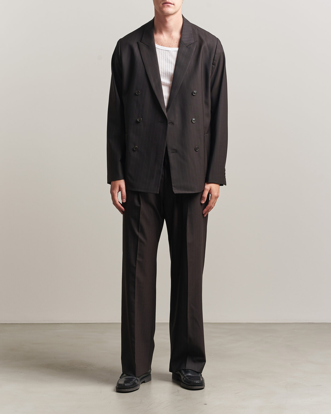 Herren | Hosen | NN07 | Kay Pinstriped Pleated Trousers Dark Brown
