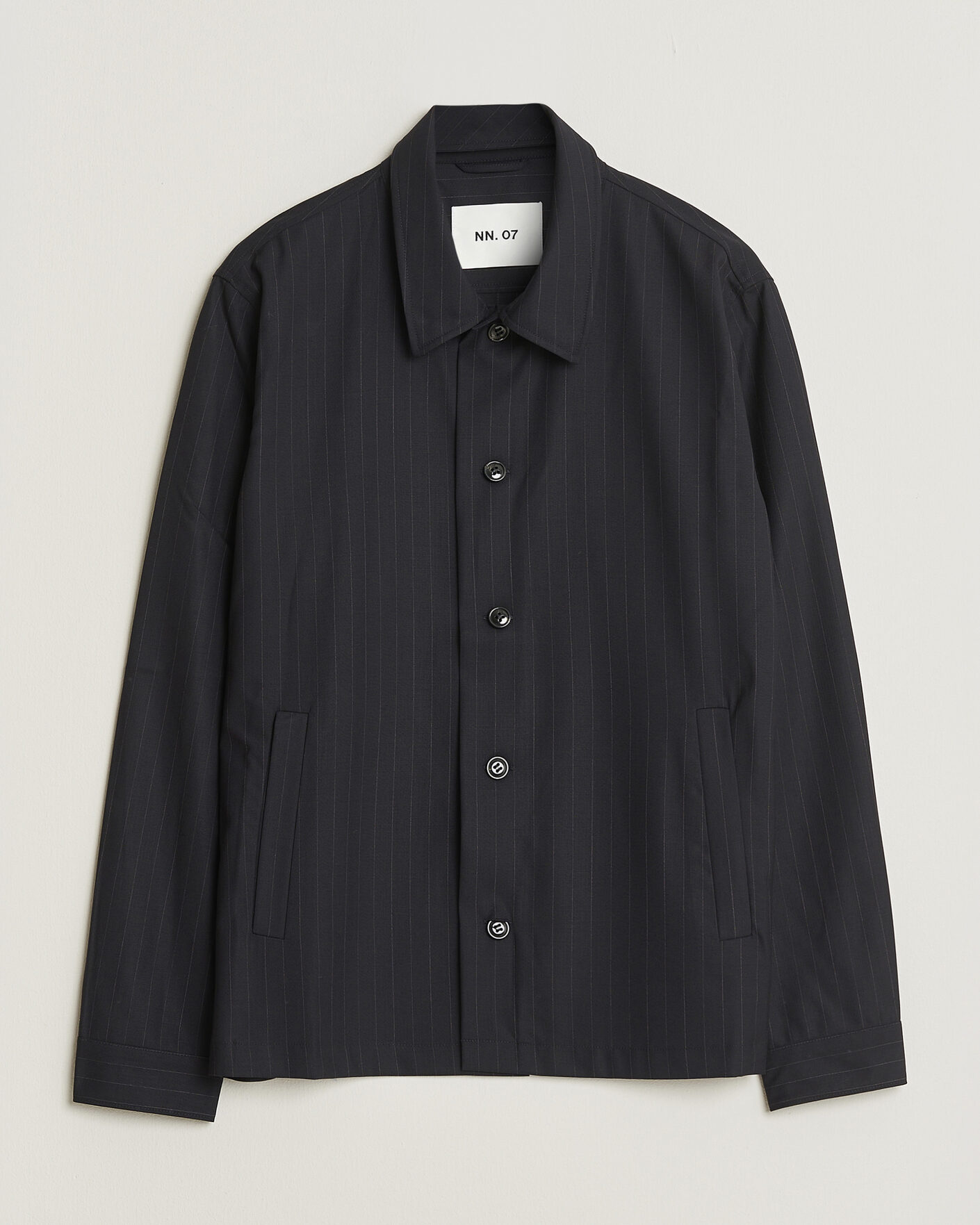 Herren | Hemden | NN07 | Zander Pinstriped Overshirt Navy Blue