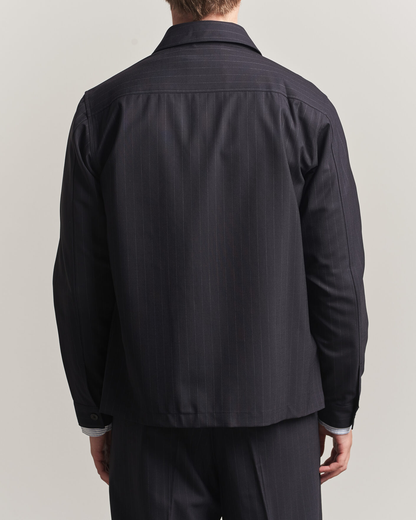 Herren | Hemden | NN07 | Zander Pinstriped Overshirt Navy Blue
