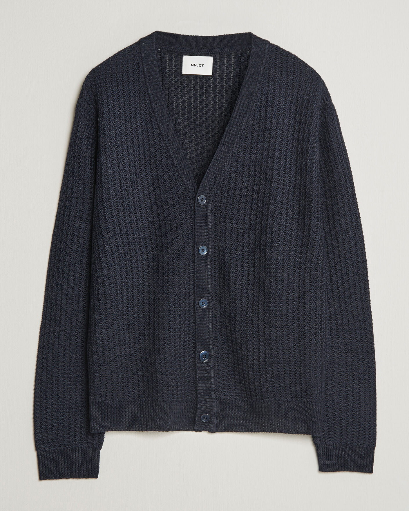 Herren | Pullover | NN07 | Tim Linen Knitted Cardigan Navy Blue