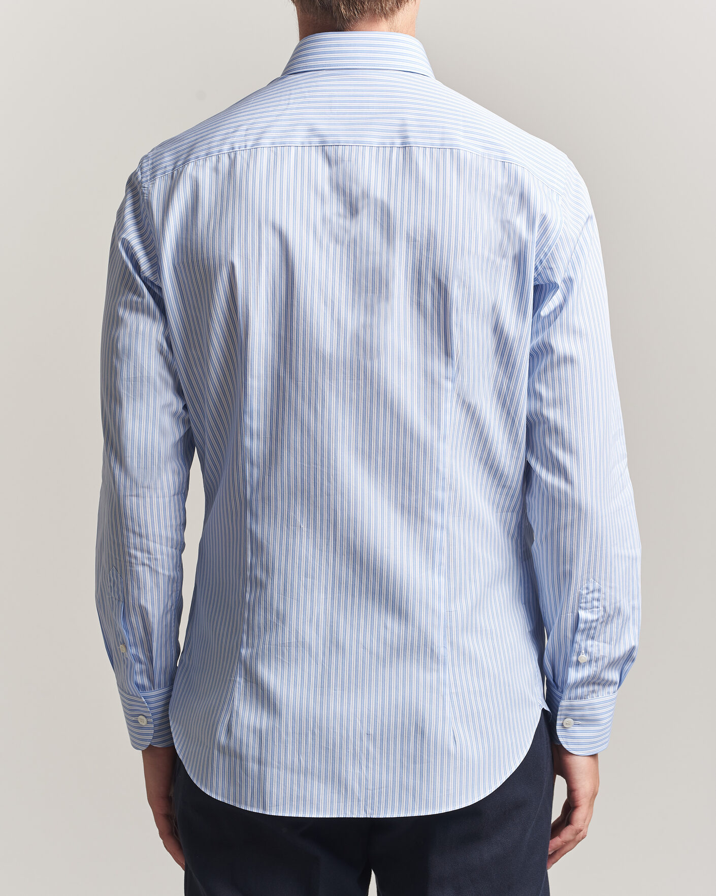 Herren | Hemden | Brioni | Poplin Cotton Dress Shirt Light Blue Stripe