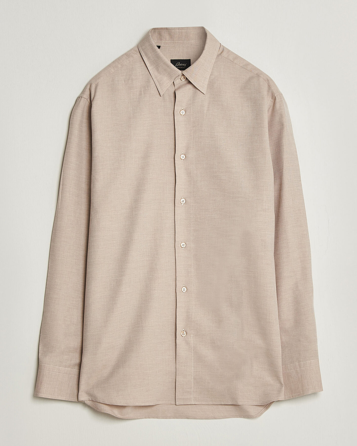 Herren | Hemden | Brioni | Cotton/Cashmere Flannel Shirt Beige