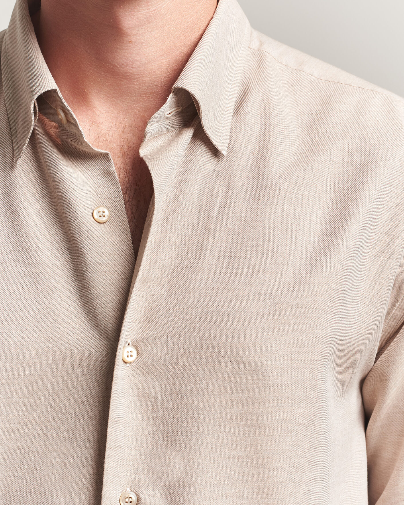 Herren | Hemden | Brioni | Cotton/Cashmere Flannel Shirt Beige