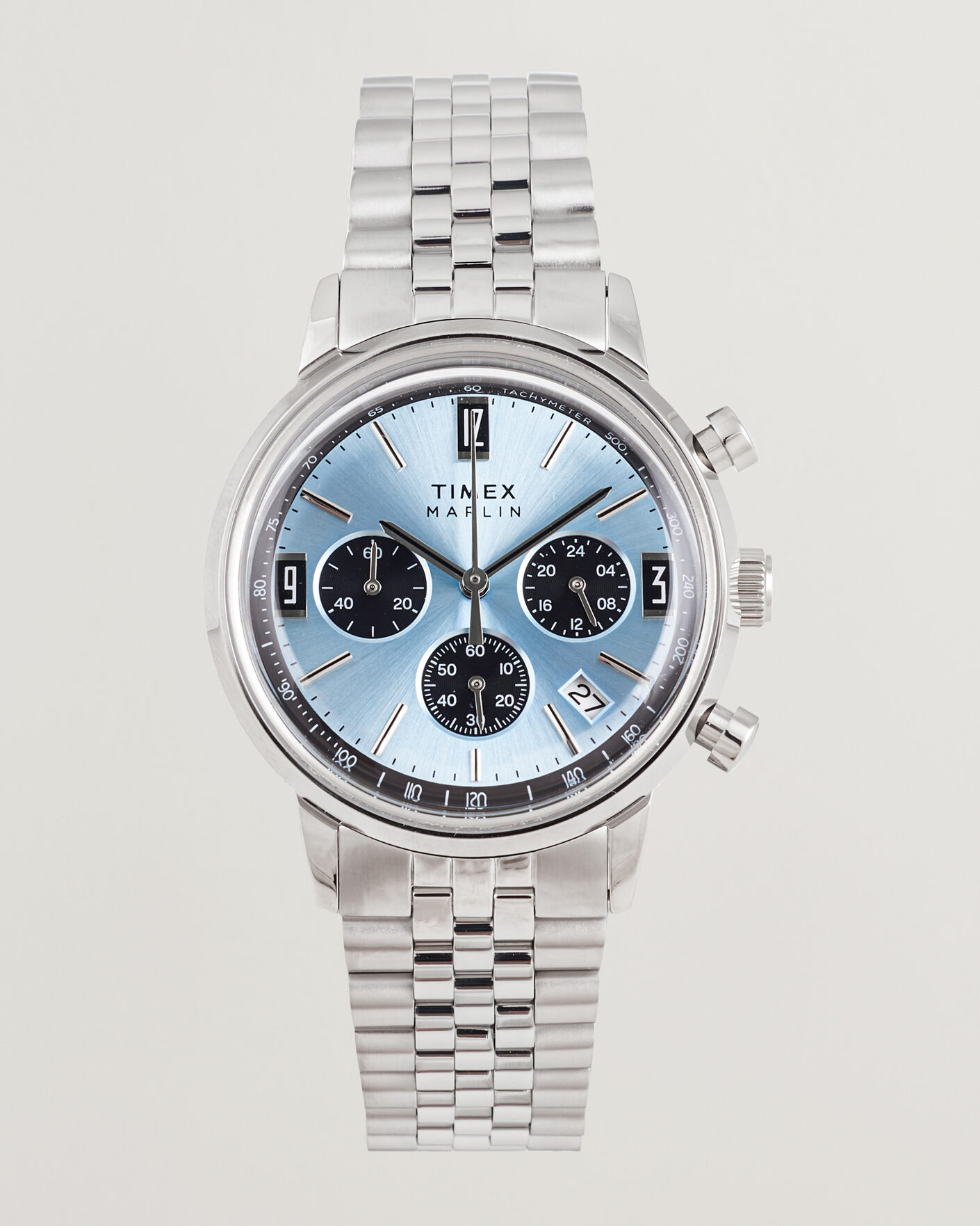 Herren | Timex Marlin Quartz Chronograph Steel 40mm Ice Blue Dial | Timex | Marlin Quartz Chronograph Steel 40mm Ice Blue Dial