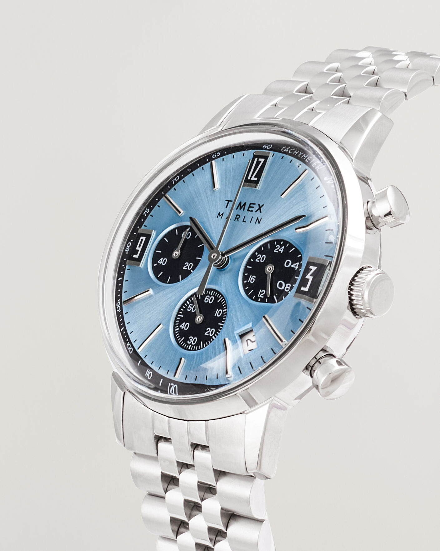 Herren | Timex Marlin Quartz Chronograph Steel 40mm Ice Blue Dial | Timex | Marlin Quartz Chronograph Steel 40mm Ice Blue Dial
