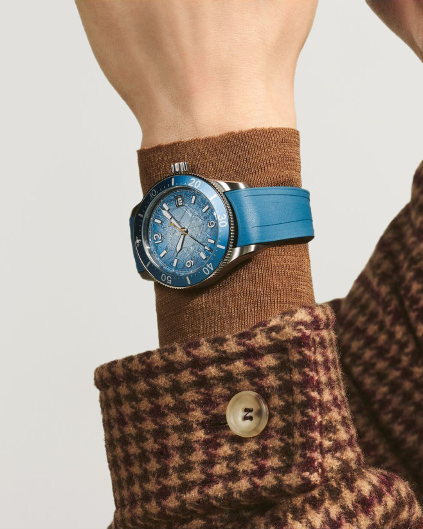 Herren | Montblanc Iced Sea Automatic Date 0 Oxygen Rubber Strap Light Blue | Montblanc | Iced Sea Automatic Date 0 Oxygen Rubber Strap Light Blue