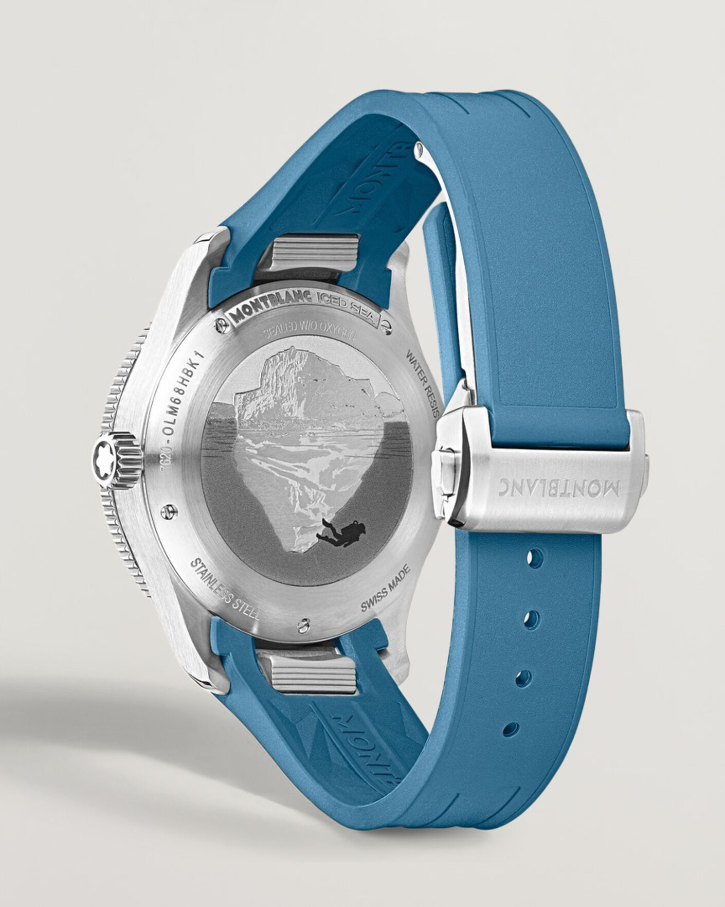 Herren | Montblanc Iced Sea Automatic Date 0 Oxygen Rubber Strap Light Blue | Montblanc | Iced Sea Automatic Date 0 Oxygen Rubber Strap Light Blue
