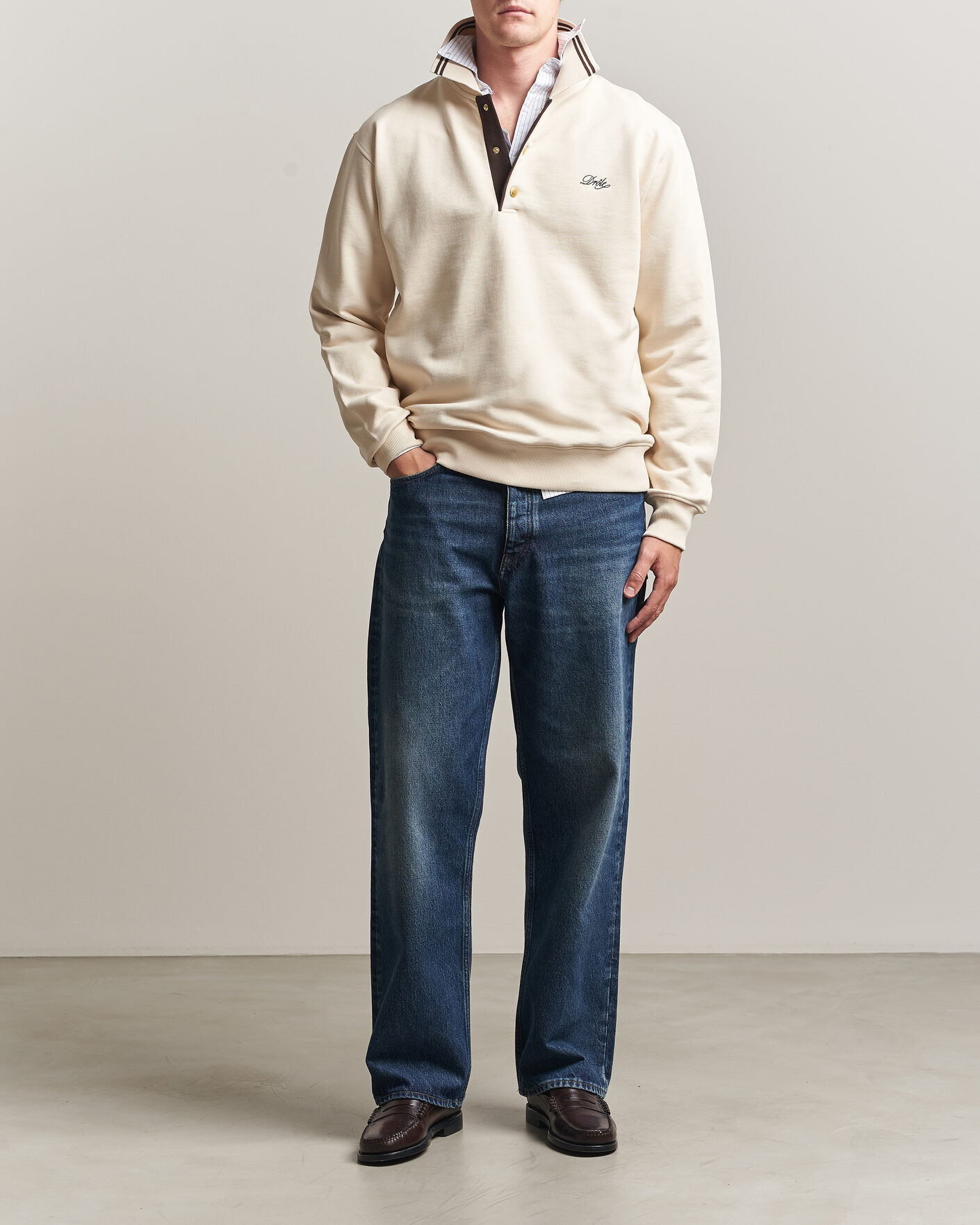 Herren | Pullover | Drôle de Monsieur | Tipped Rugger Light Sand