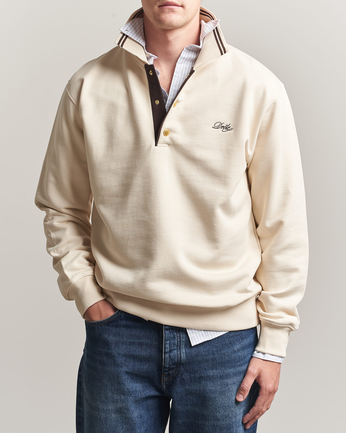 Herren | Pullover | Drôle de Monsieur | Tipped Rugger Light Sand