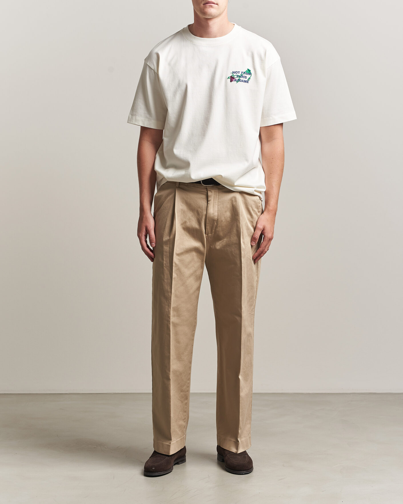 Herren | T-Shirts | Drôle de Monsieur | Vine Embroidered Slogan T-Shirt Off White