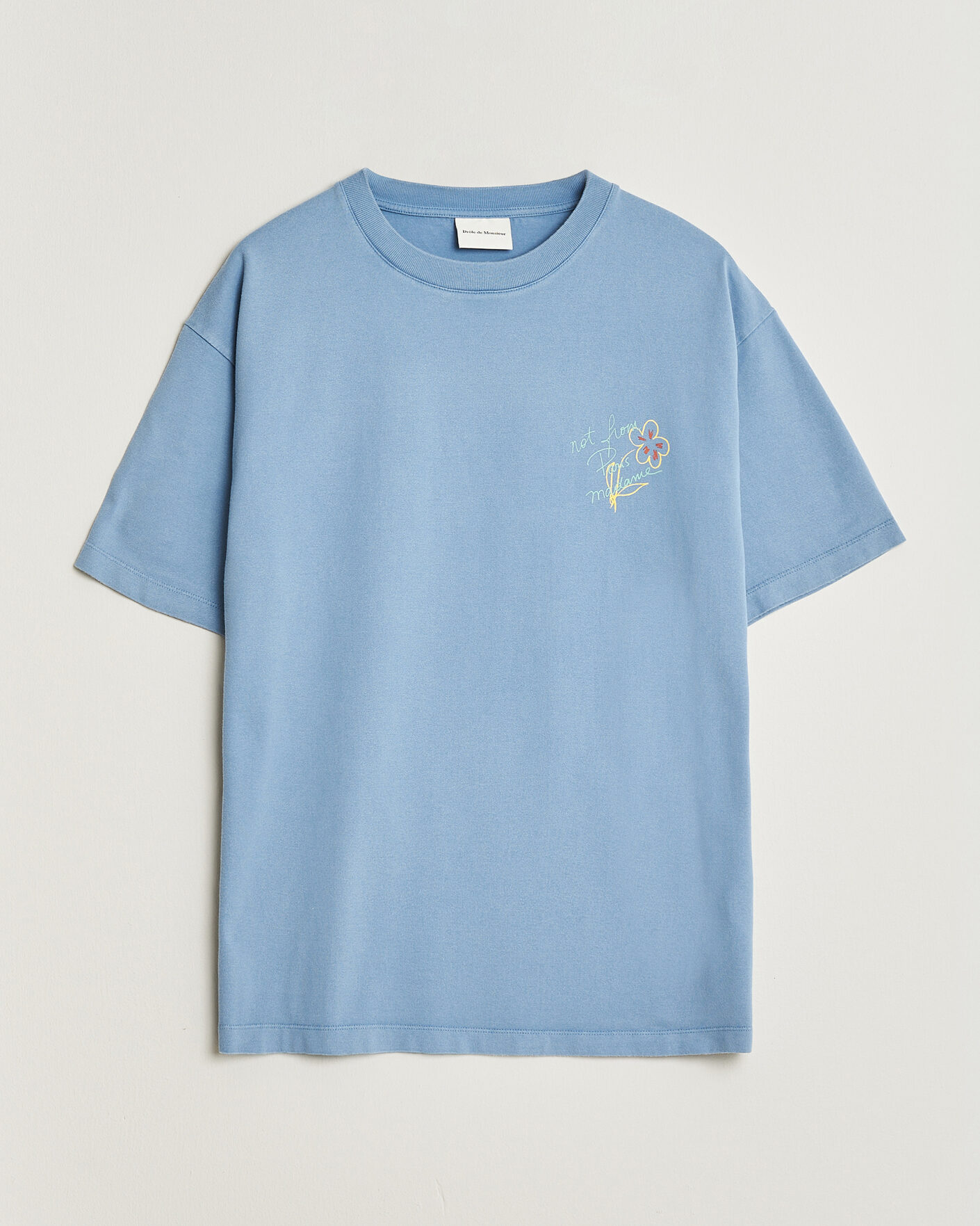 Herren | T-Shirts | Drôle de Monsieur | Esquisse Slogan T-shirt Light Blue