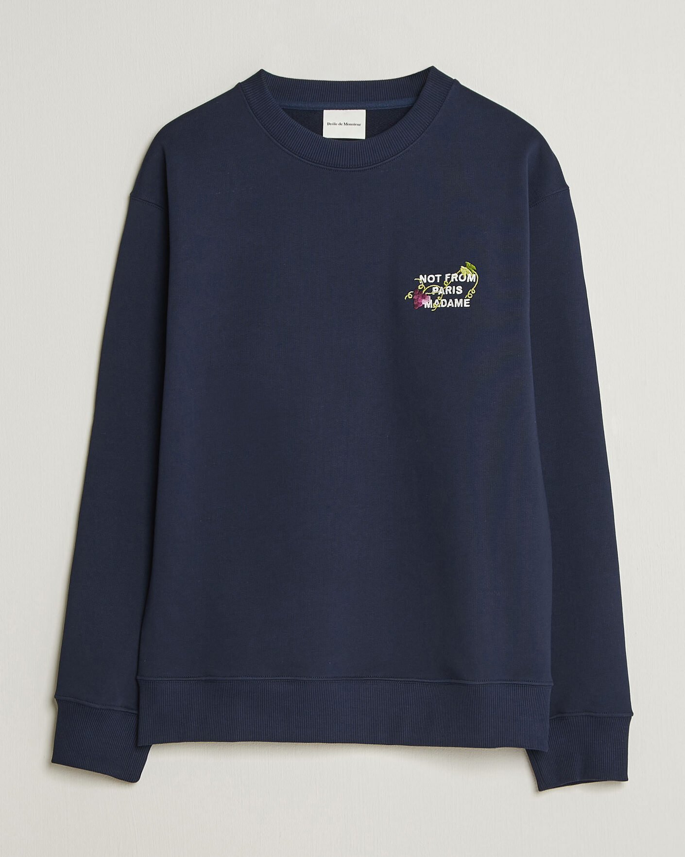Herren | Pullover | Drôle de Monsieur | Vine Embroidered Slogan Sweatshirt Navy
