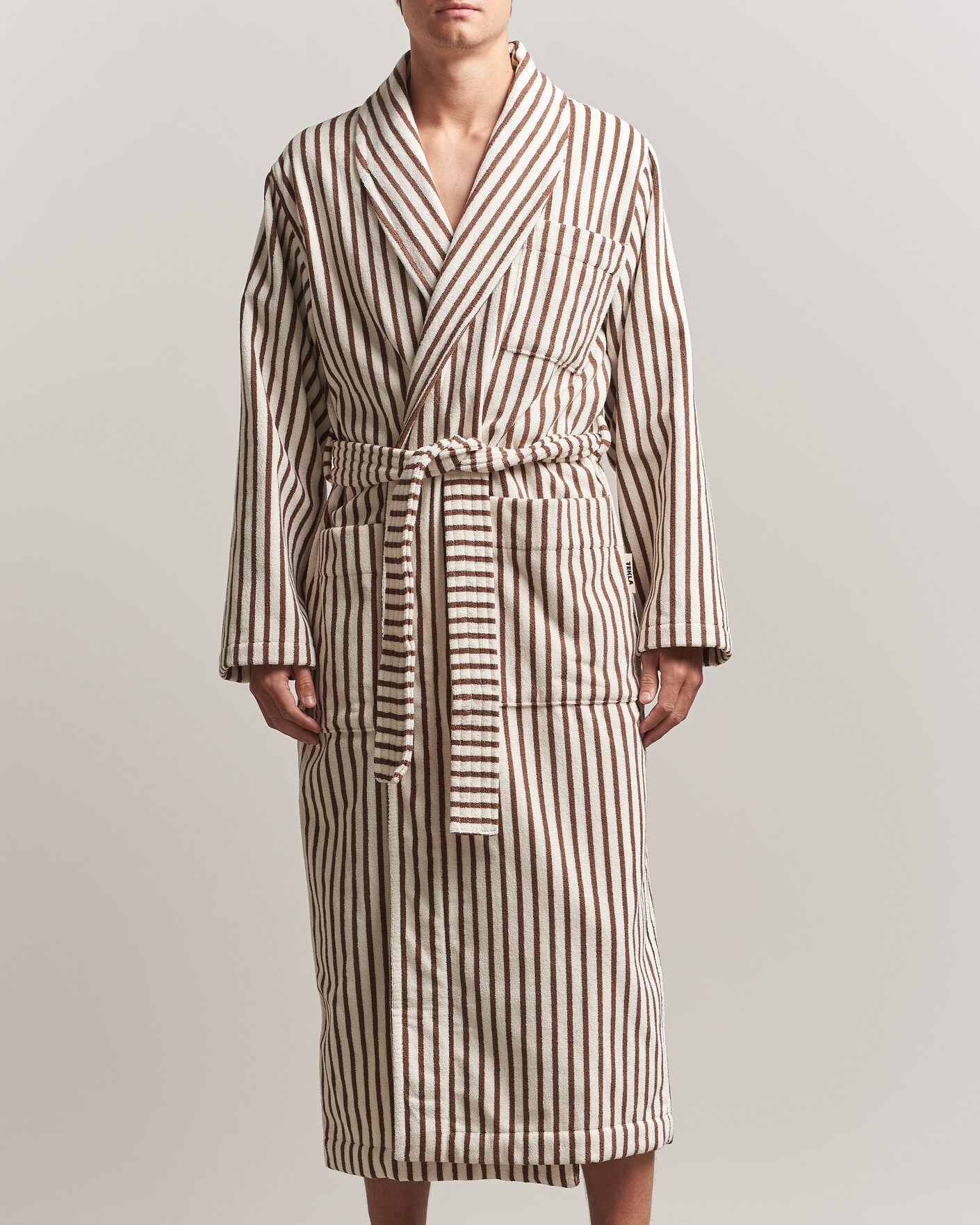 Herren | Schlafanzüge & Bademäntel | Tekla | Organic Terry Classic Bathrobe Kodiak Stripes