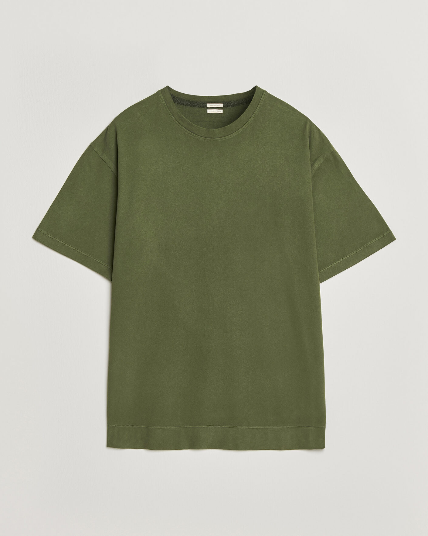 Herren | T-Shirts | Massimo Alba | Nevis Brushed Cotton T-Shirt Moss Green