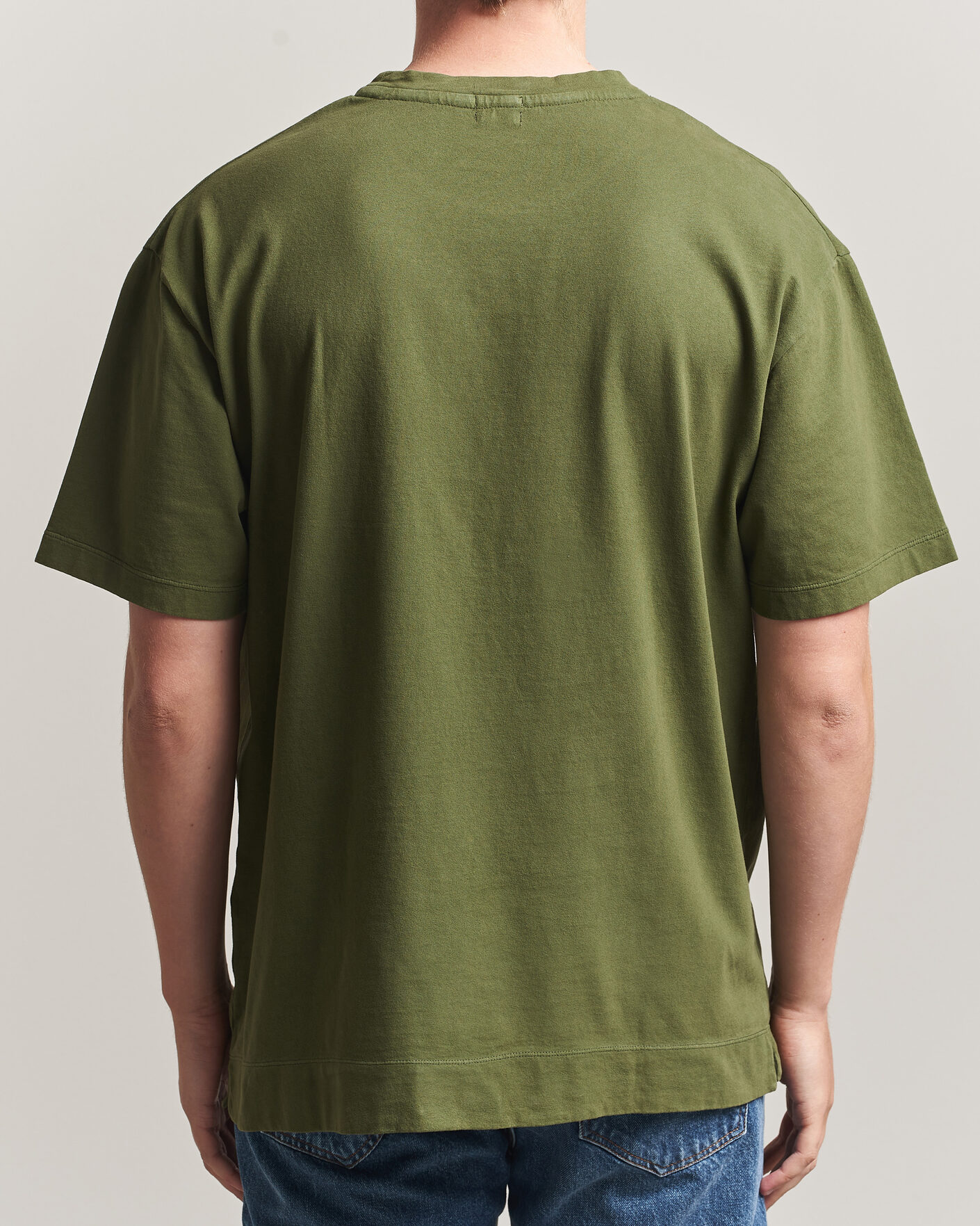 Herren | T-Shirts | Massimo Alba | Nevis Brushed Cotton T-Shirt Moss Green