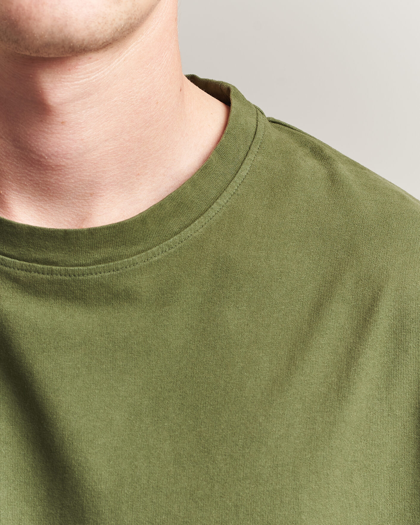 Herren | T-Shirts | Massimo Alba | Nevis Brushed Cotton T-Shirt Moss Green