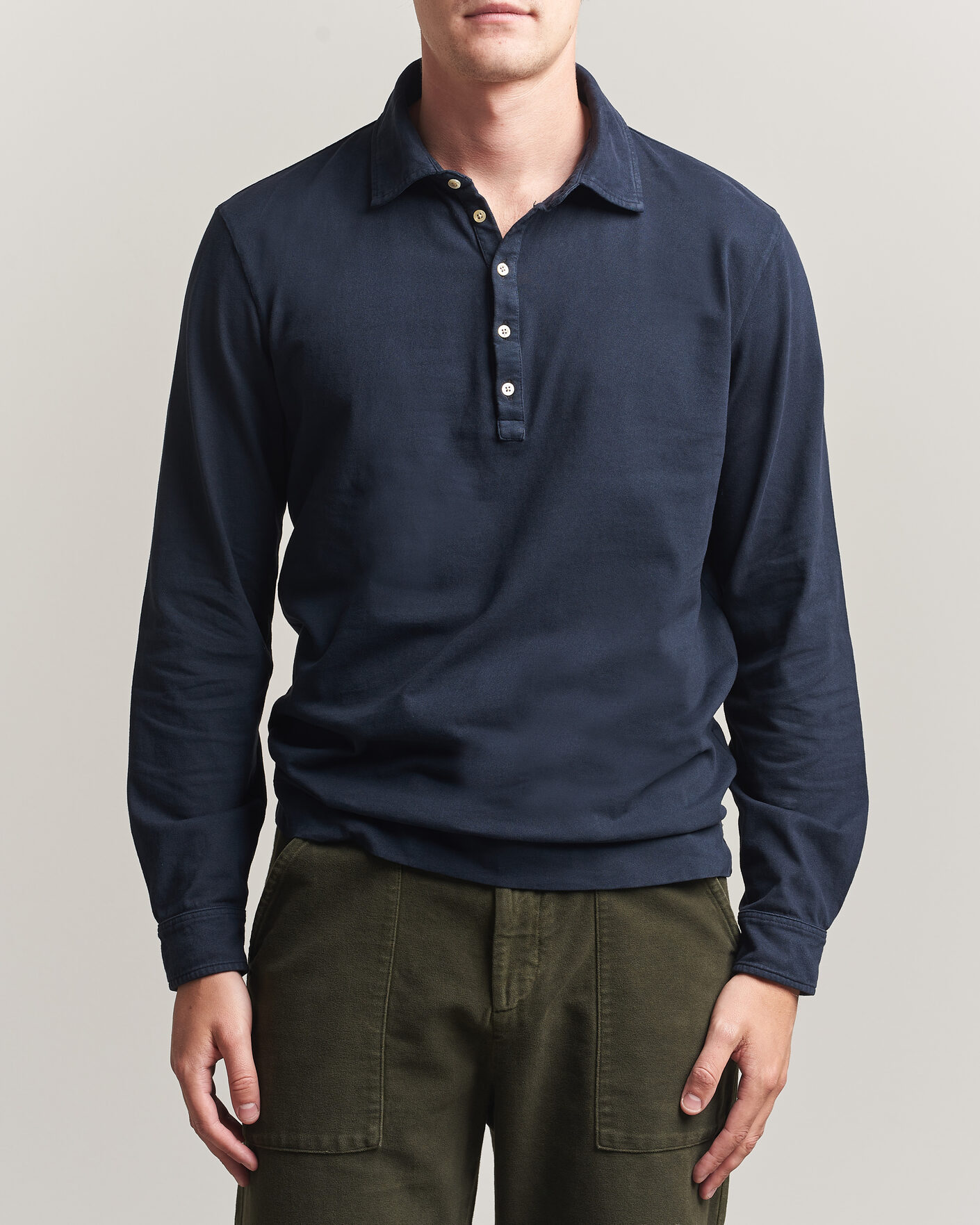 Herren | Poloshirts | Massimo Alba | Raya Long Sleeve Polo Navy