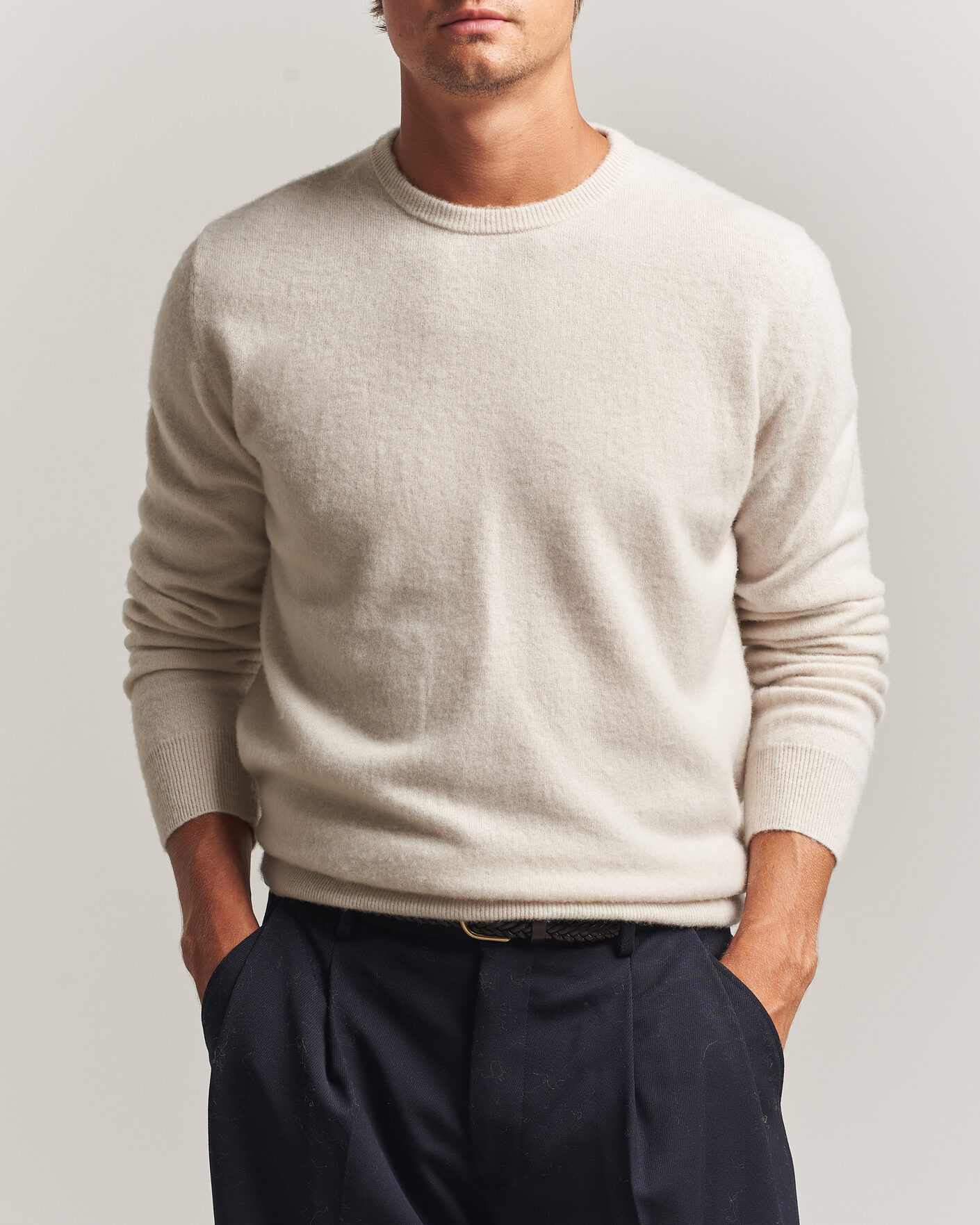 Herren | Pullover | Massimo Alba | Kane Brushed Cashmere Sweater Magnolia