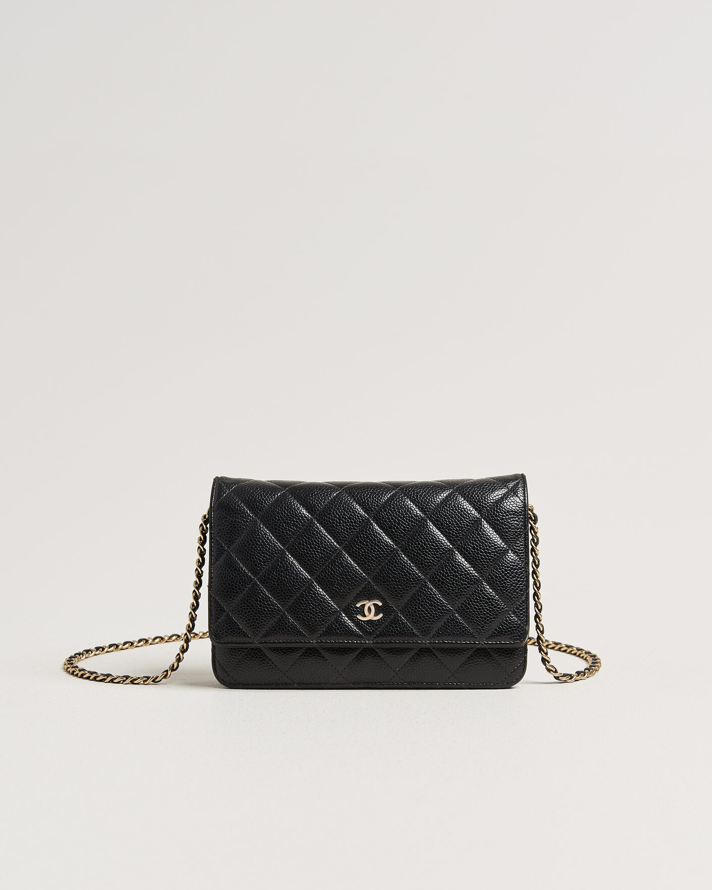 Herren | Pre-Owned & Vintage Bags | Chanel Pre-Owned | Wallet On Chain Caviar Leather Black