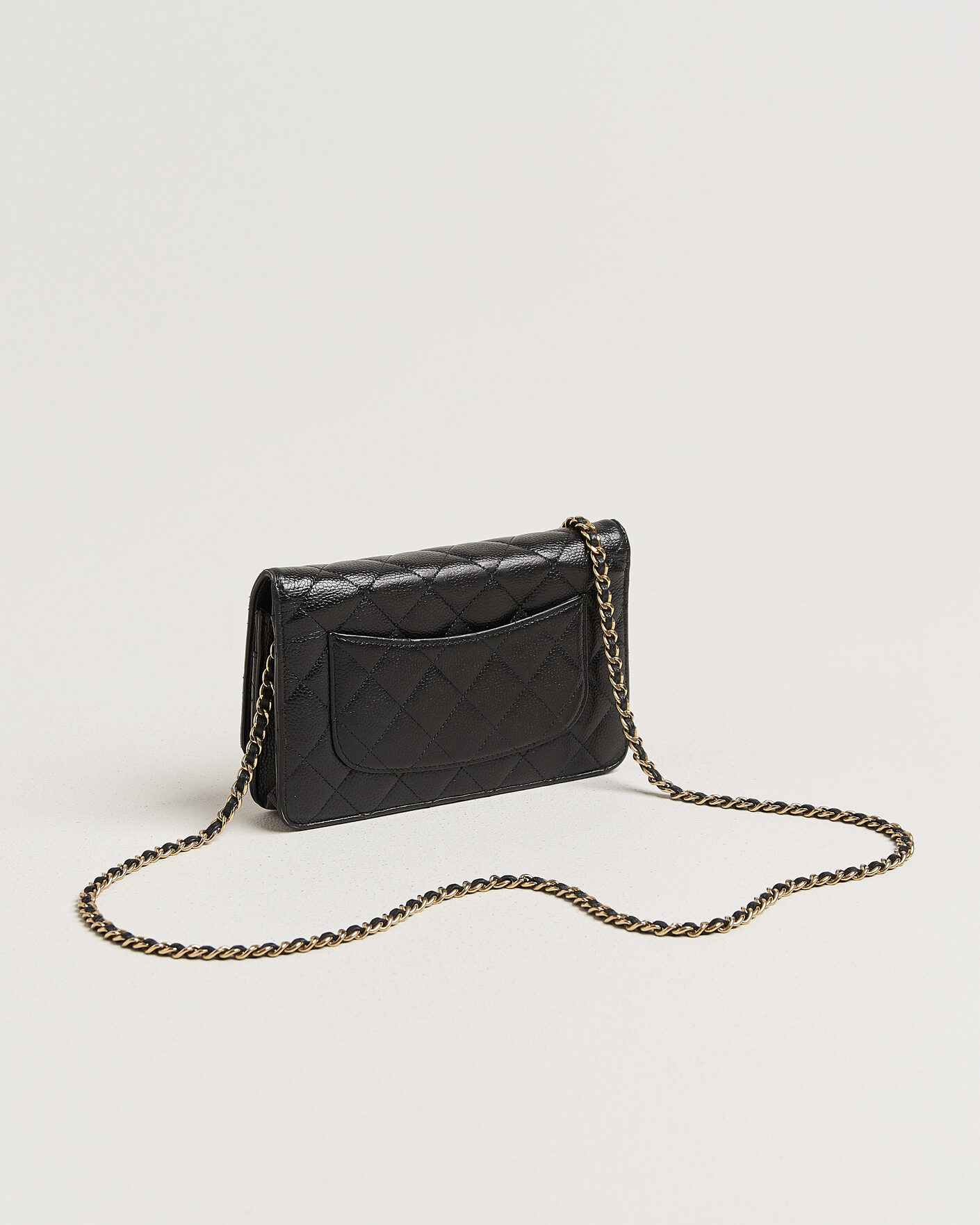 Herren | Pre-Owned & Vintage Bags | Chanel Pre-Owned | Wallet On Chain Caviar Leather Black