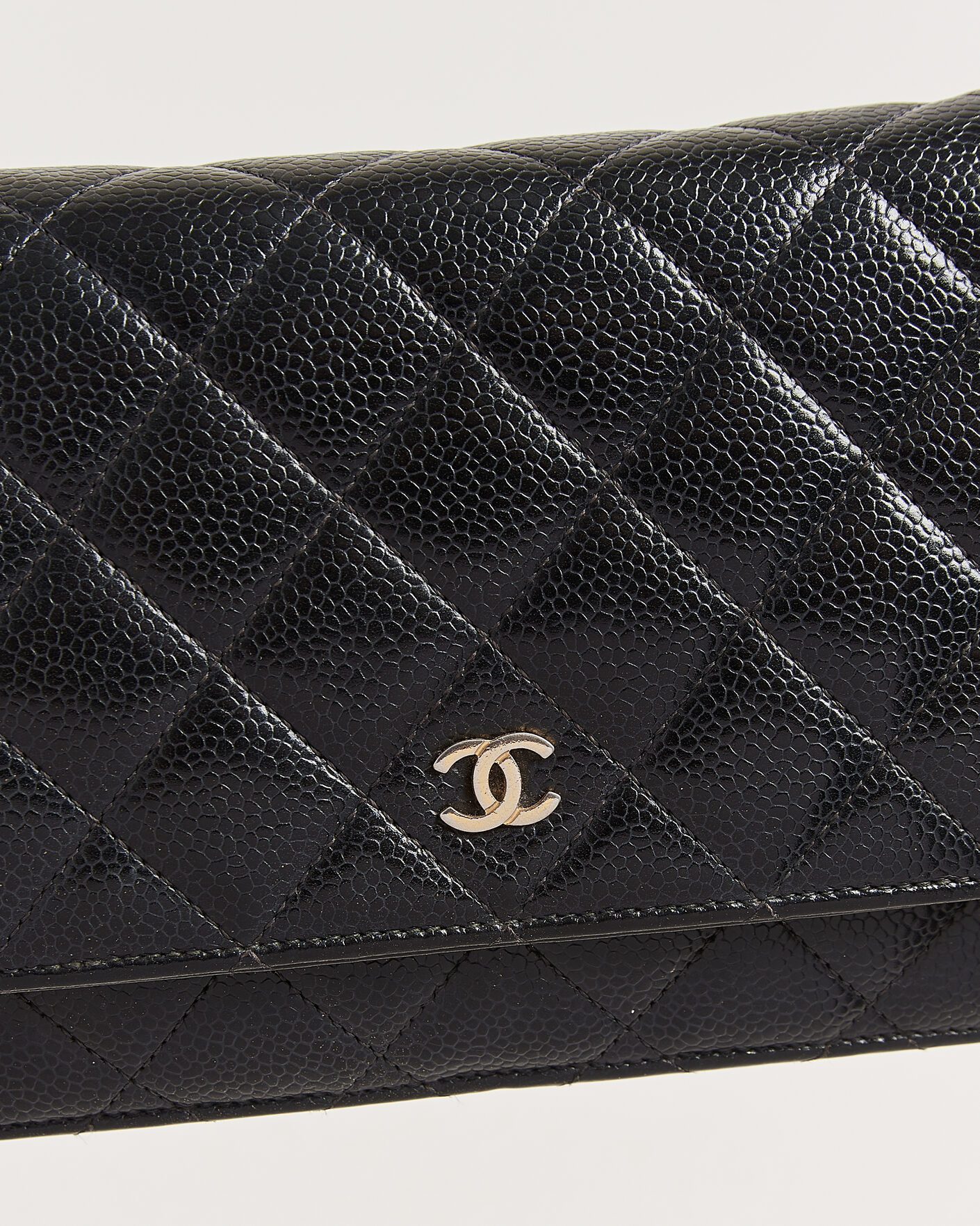 Herren | Pre-Owned & Vintage Bags | Chanel Pre-Owned | Wallet On Chain Caviar Leather Black