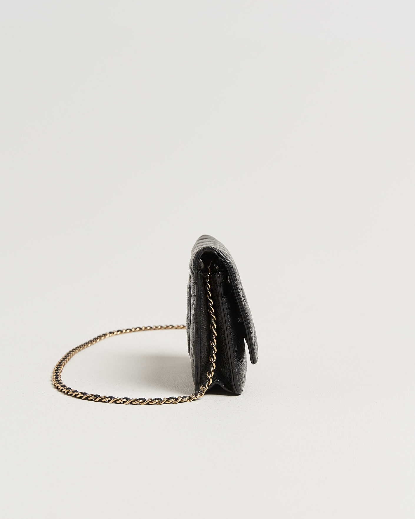 Herren | Pre-Owned & Vintage Bags | Chanel Pre-Owned | Wallet On Chain Caviar Leather Black