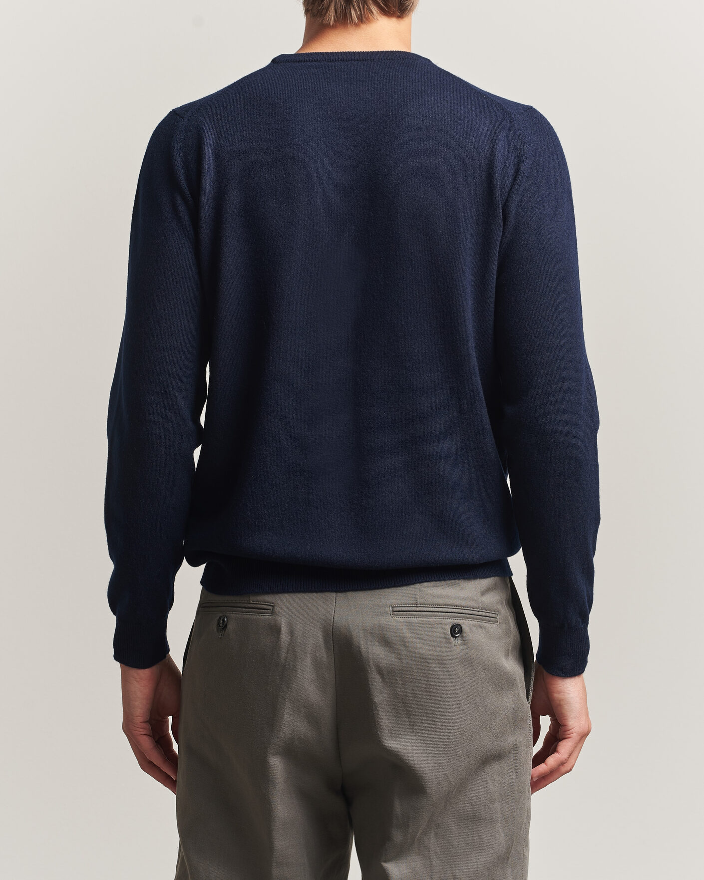 Herren | Pullover | Fedeli | Pure Cashmere Crew Neck Navy Blue
