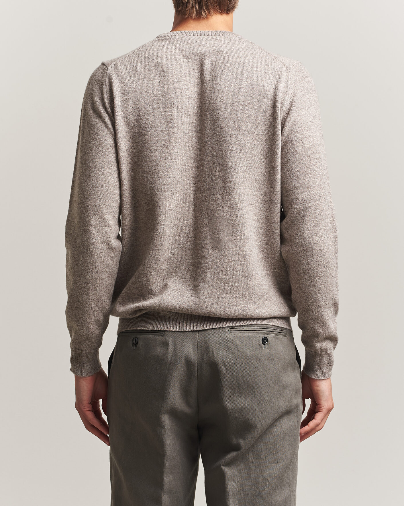 Herren | Pullover | Fedeli | Pure Cashmere Crew Neck Beige Melange