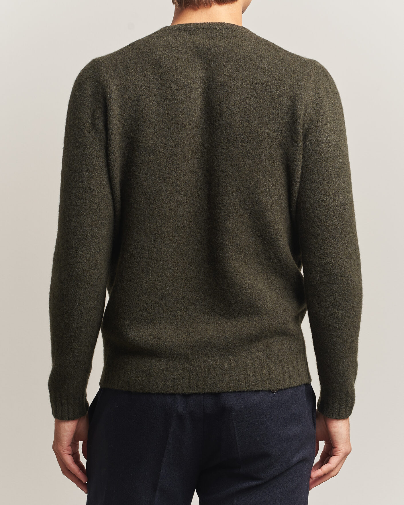 Herren | Pullover | Fedeli | Cashmere Blend Boucle Sweater Forest Green