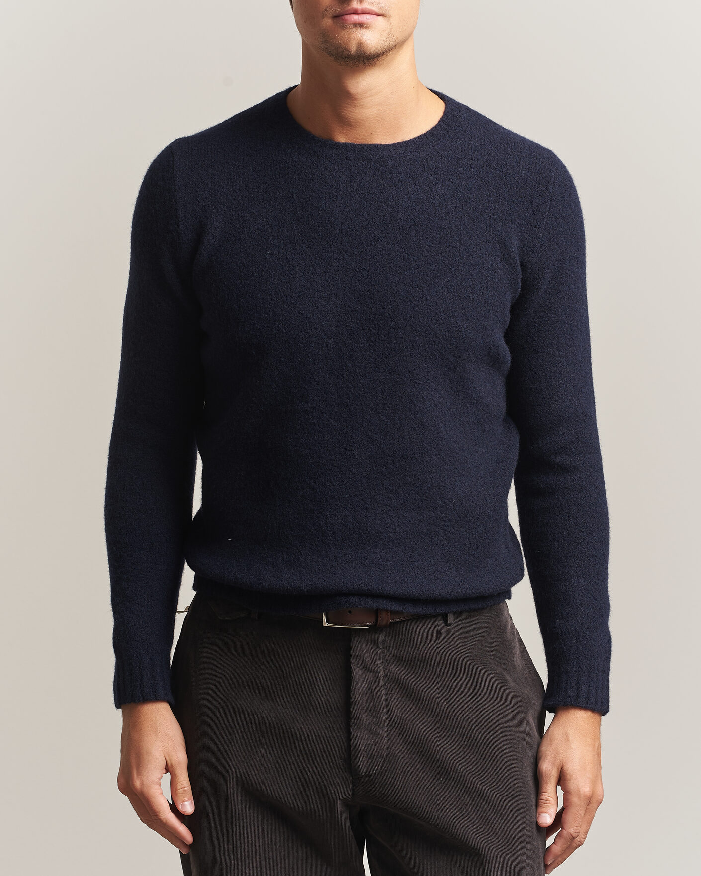 Herren | Pullover | Fedeli | Cashmere Blend Boucle Sweater Navy