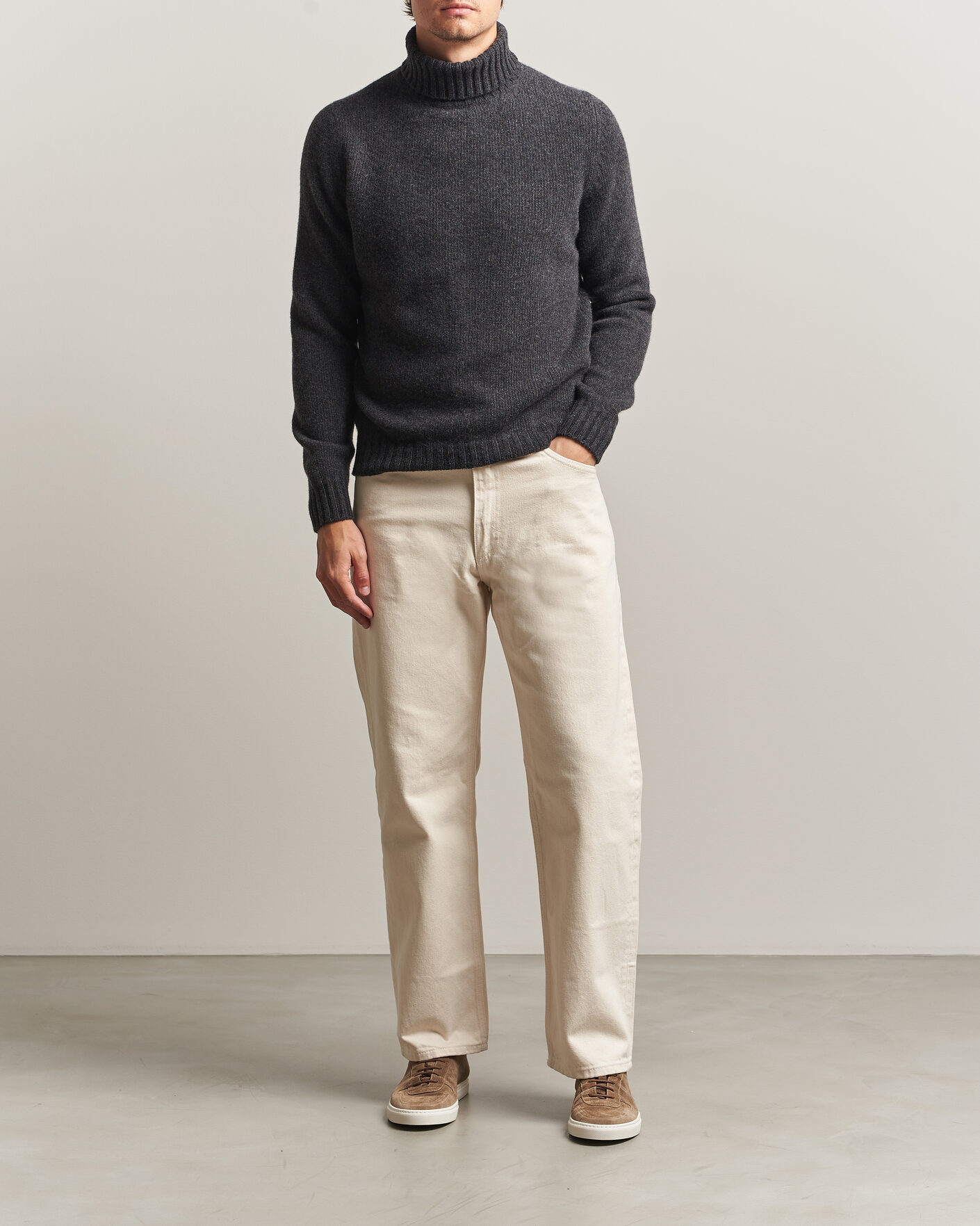 Herren | Pullover | Fedeli | Wool/Cashmere Rollneck Anthracite