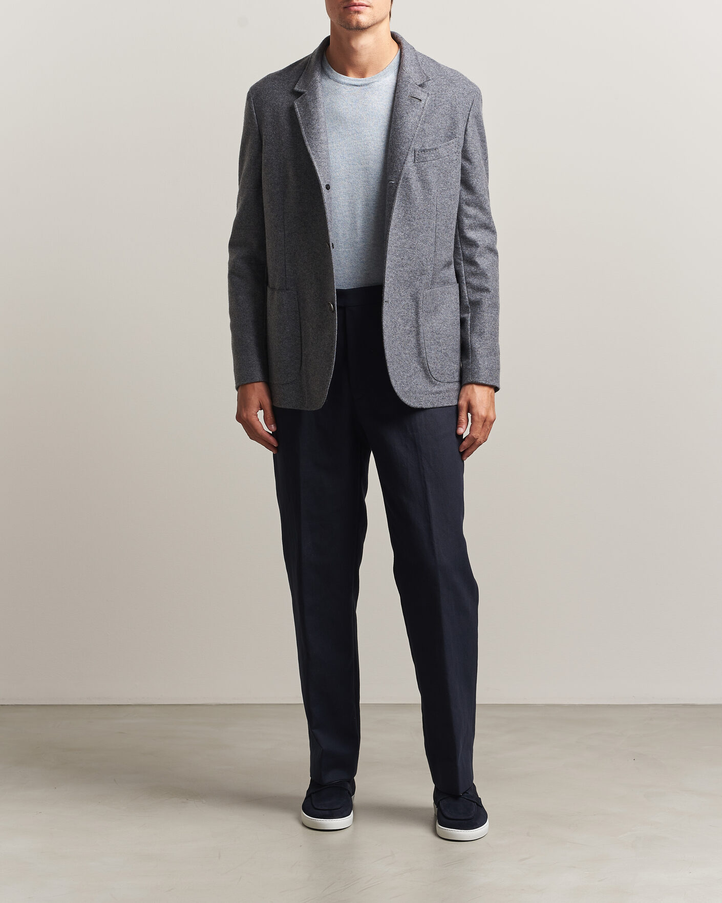 Herren | Sakkos | Fedeli | Cashmere Flannel Jacket Grey Melange