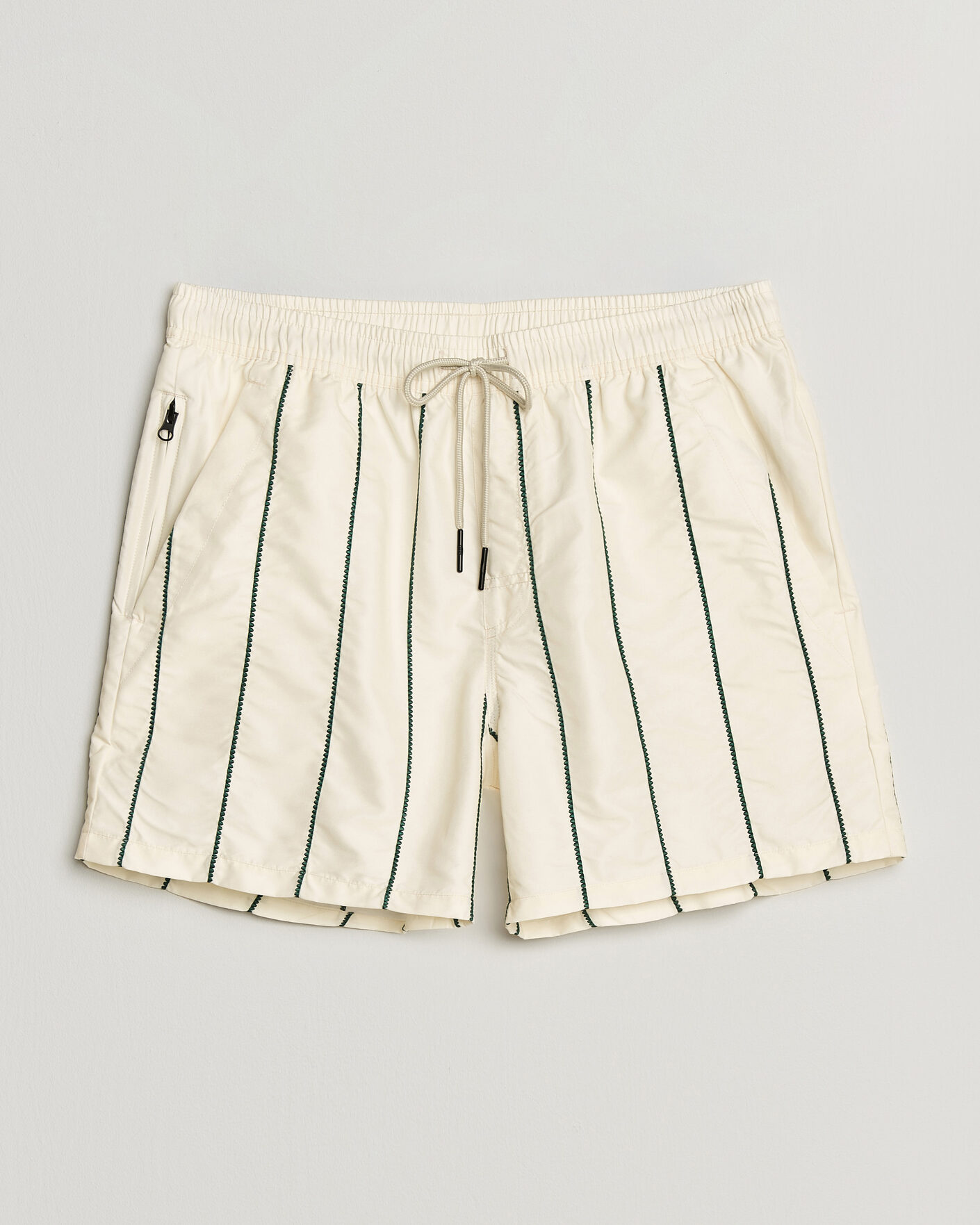 Herren | Badehosen | OAS | Granada Striped Swimshorts White/Green