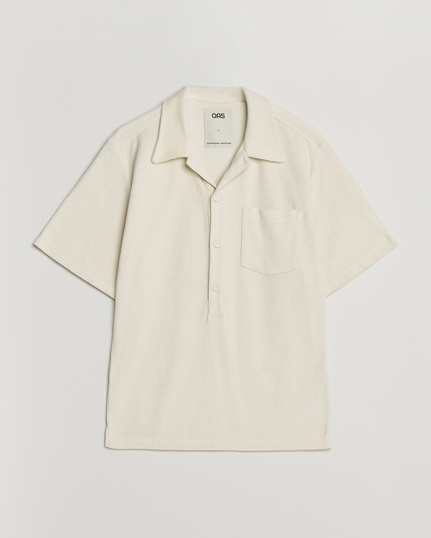 Herren | Poloshirts | OAS | Novo Regular Fit Terry Polo Ecru