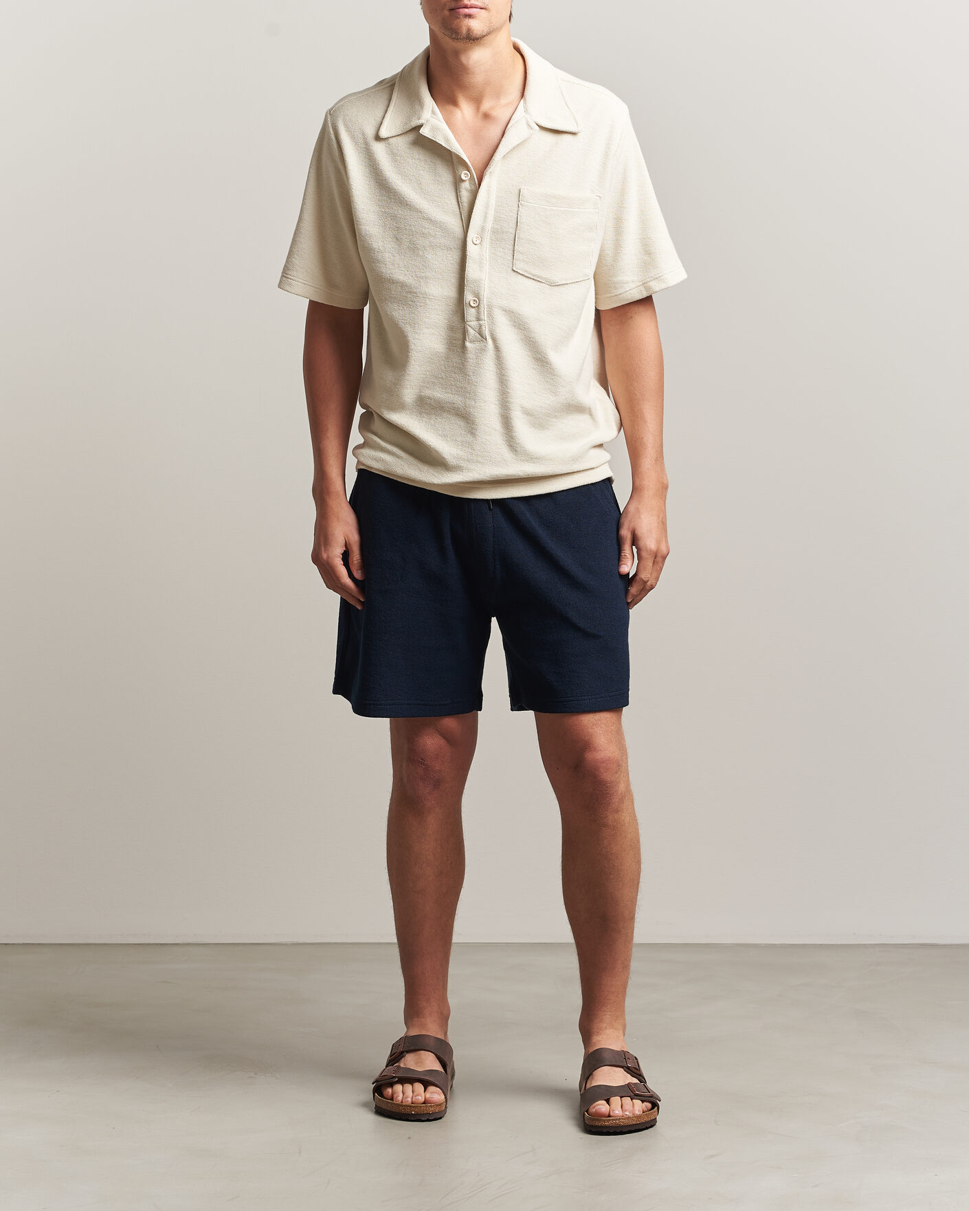 Herren | Poloshirts | OAS | Novo Regular Fit Terry Polo Ecru