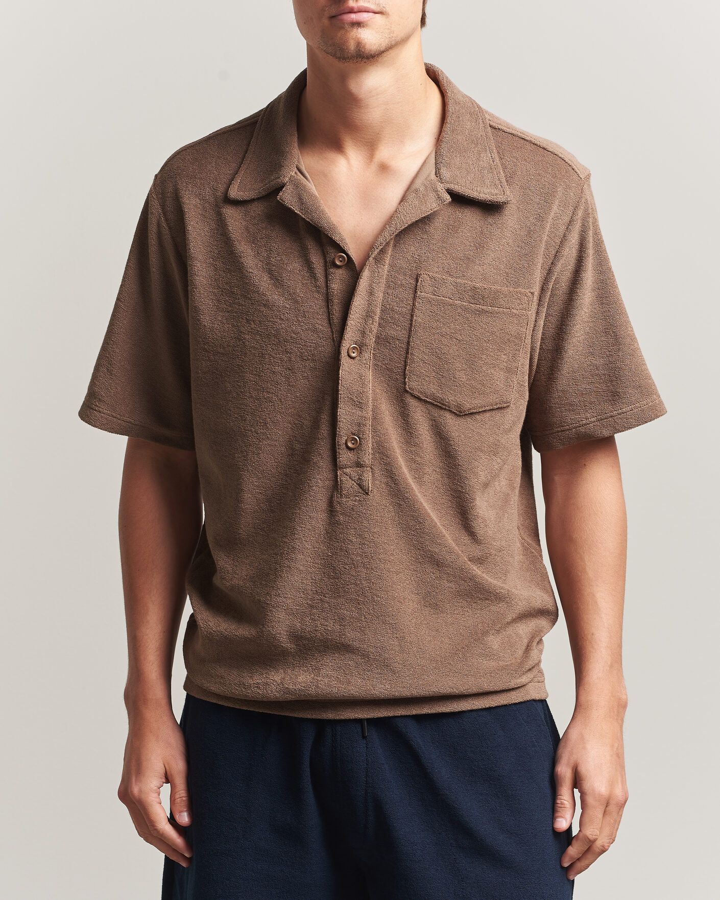 Herren | Poloshirts | OAS | Novo Regular Fit Terry Polo Brown
