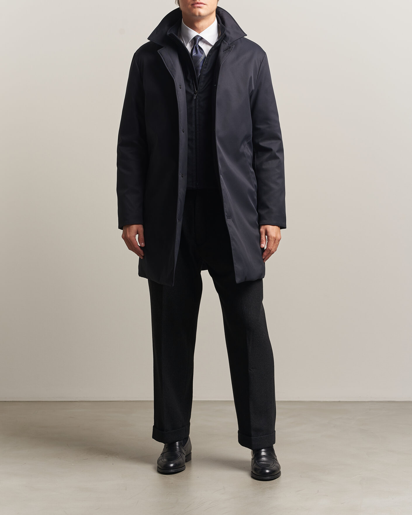 Herren | Jacken | Canali | Zip Liner Down Coat Navy