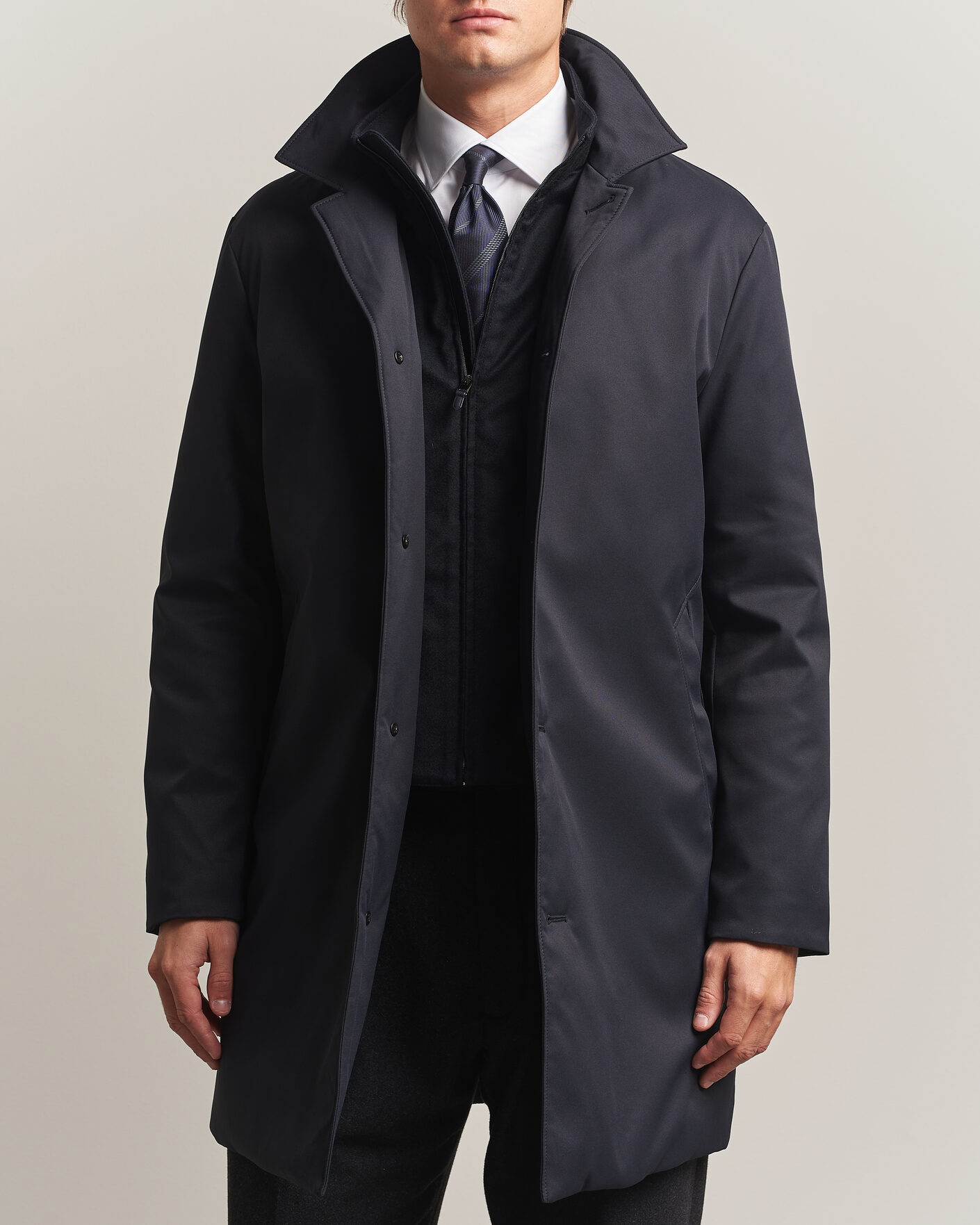 Herren | Jacken | Canali | Zip Liner Down Coat Navy