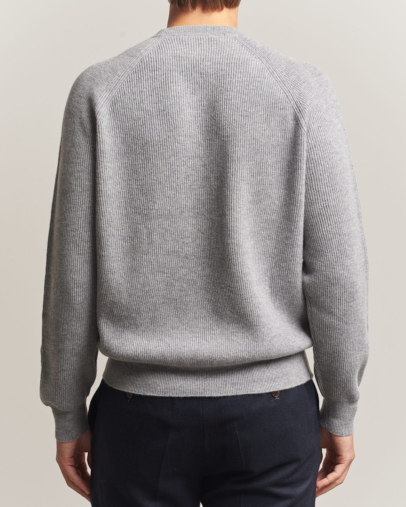 Herren | Pullover | Canali | Rib Cashmere Sweater Light Grey
