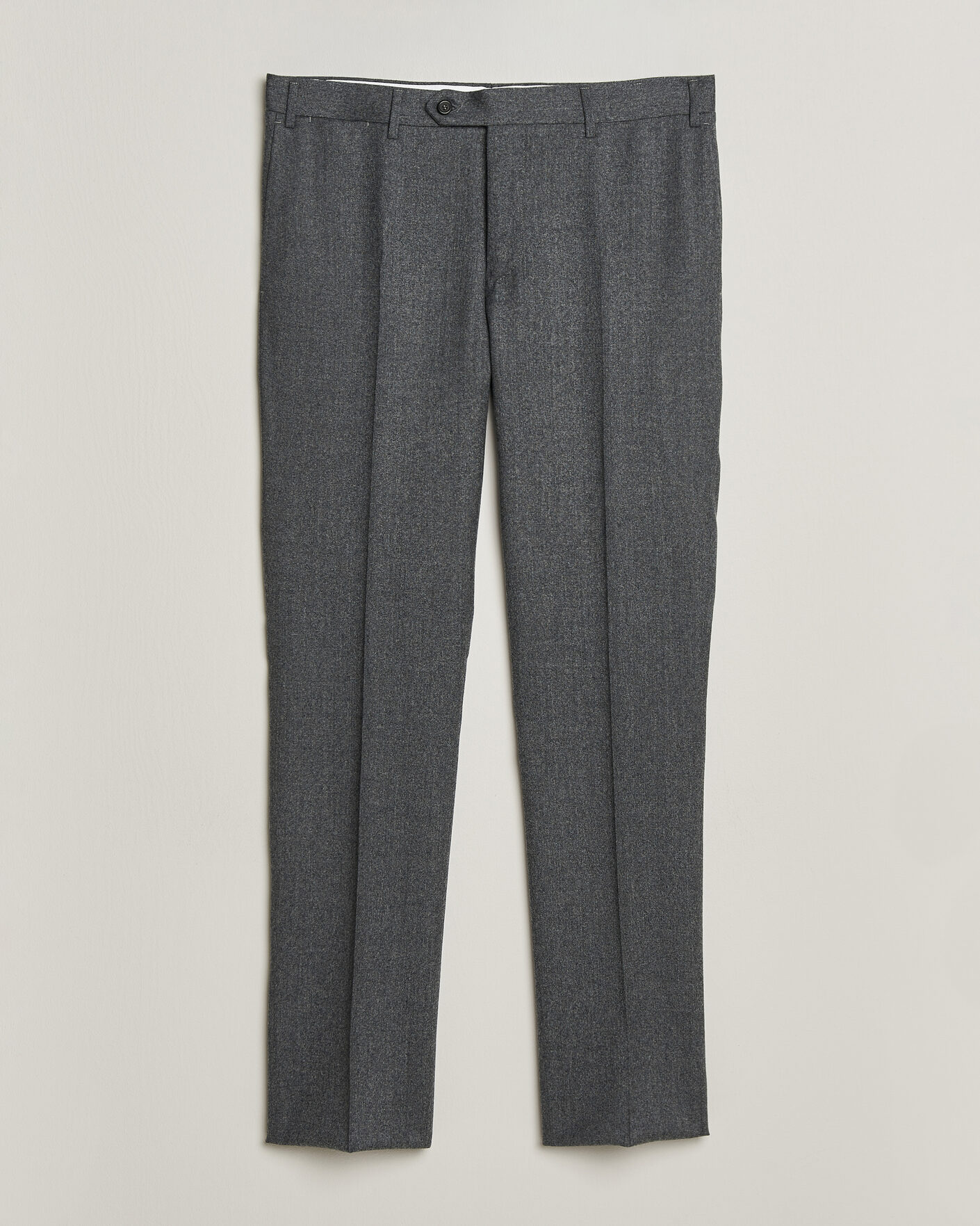 Herren | Hosen | Canali | Slim Fit Flannel Trousers Grey Melange
