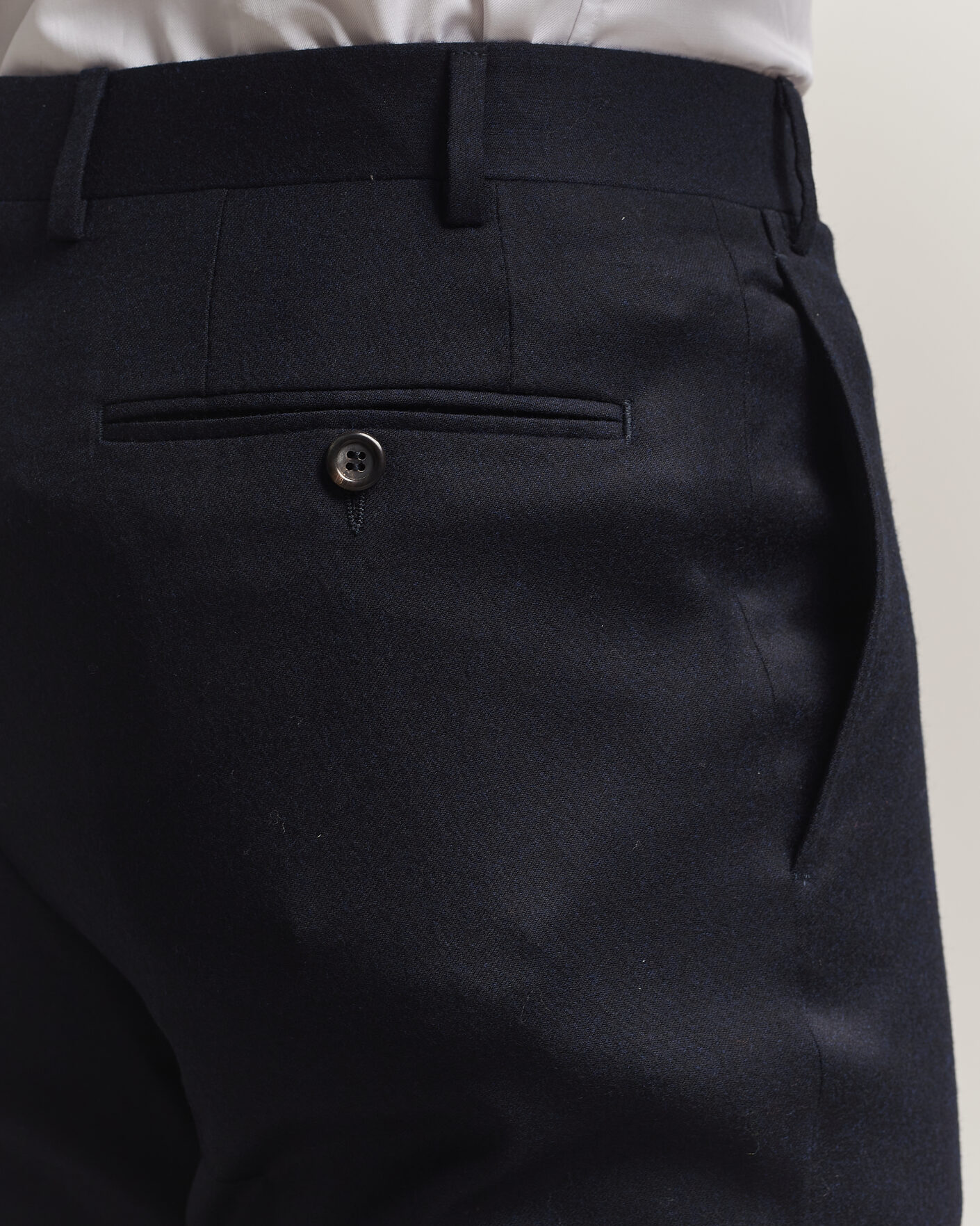 Herren | Hosen | Canali | Slim Fit Flannel Trousers Navy