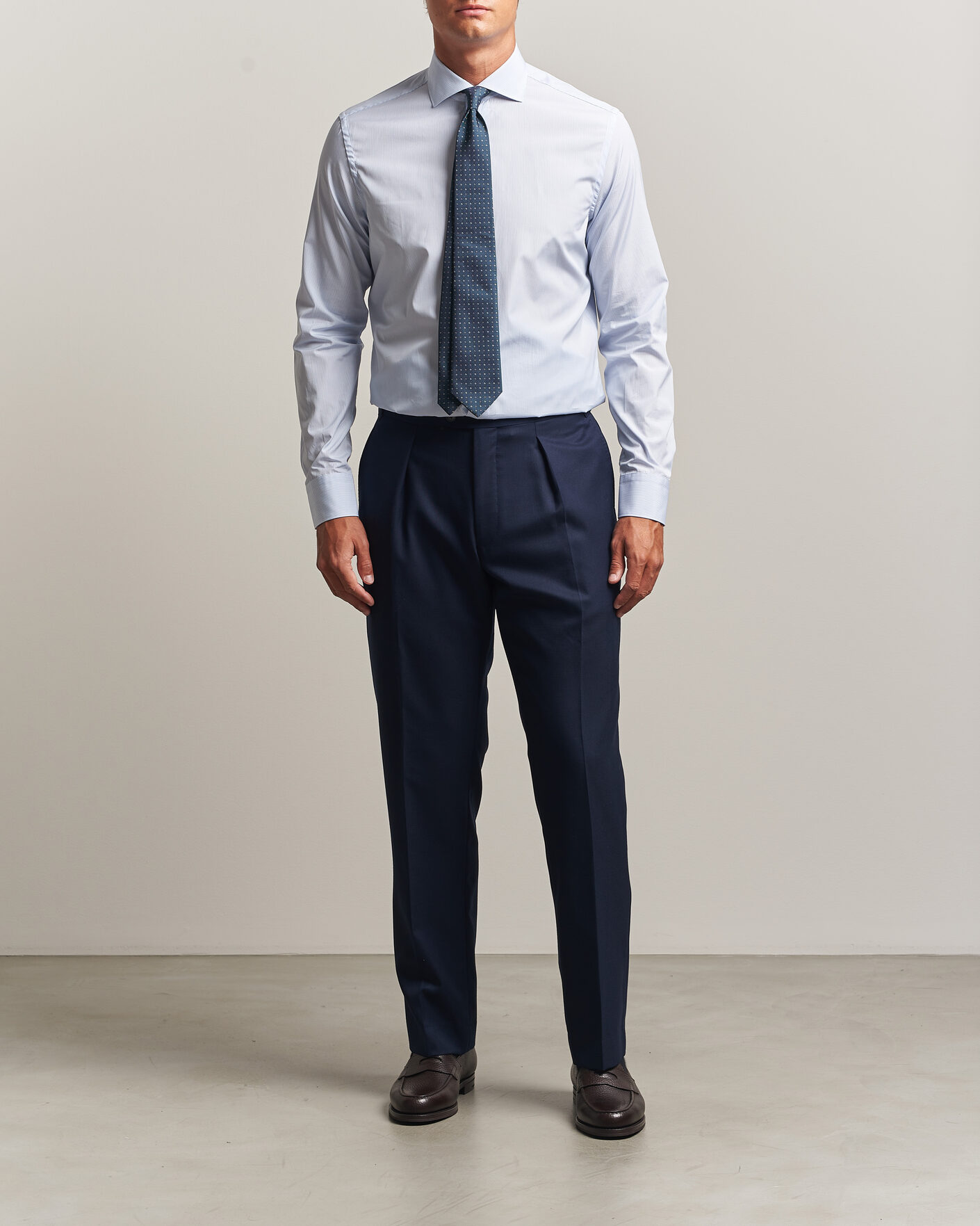 Herren | Hemden | Canali | Slim Fit Dress Shirt Light Blue Stripe