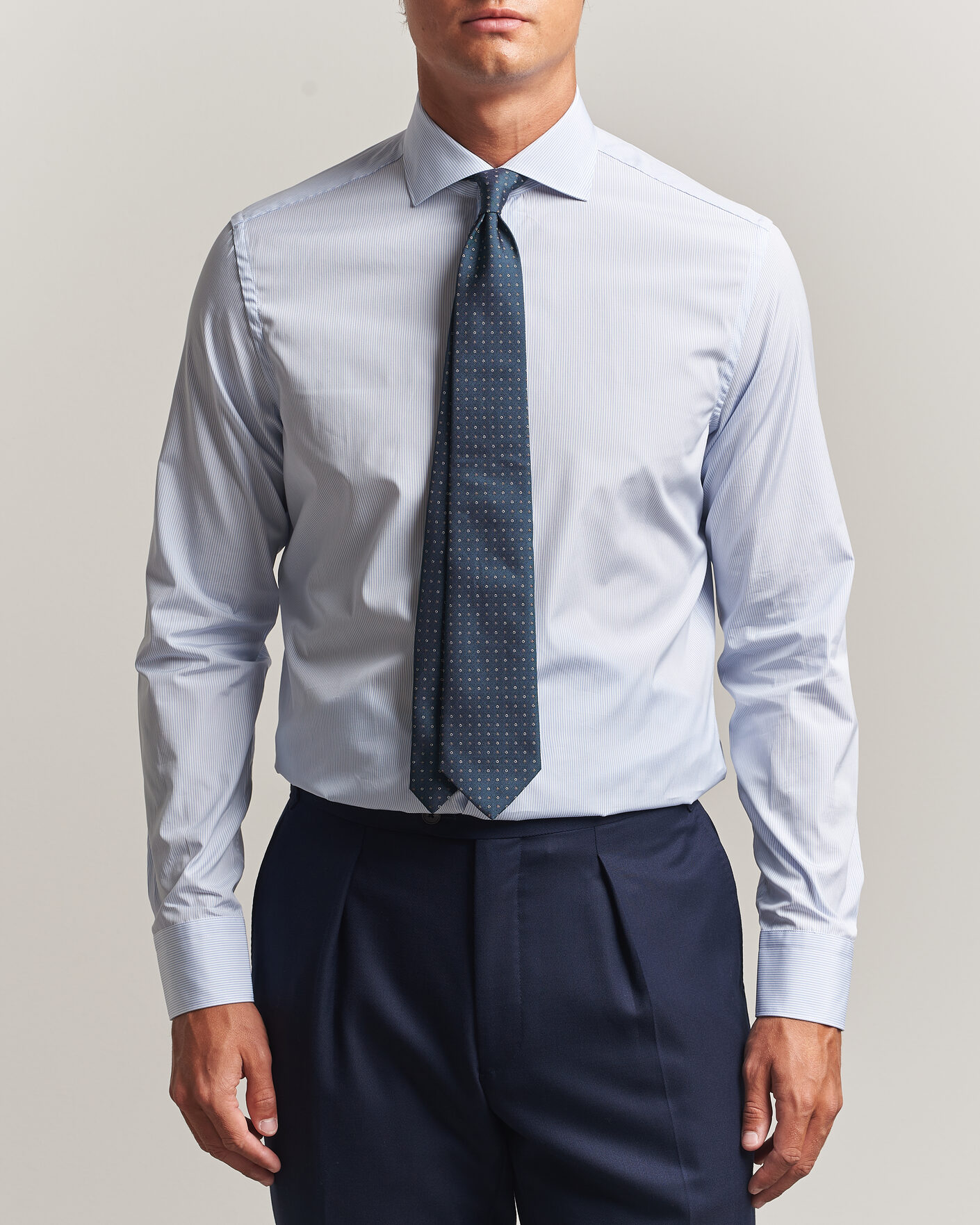 Herren | Hemden | Canali | Slim Fit Dress Shirt Light Blue Stripe